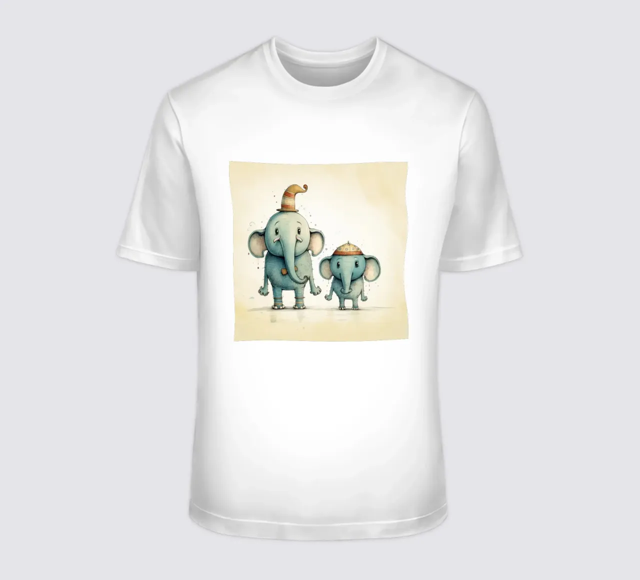 Retro-Elefant Duo T-Shirt von Funny Animals