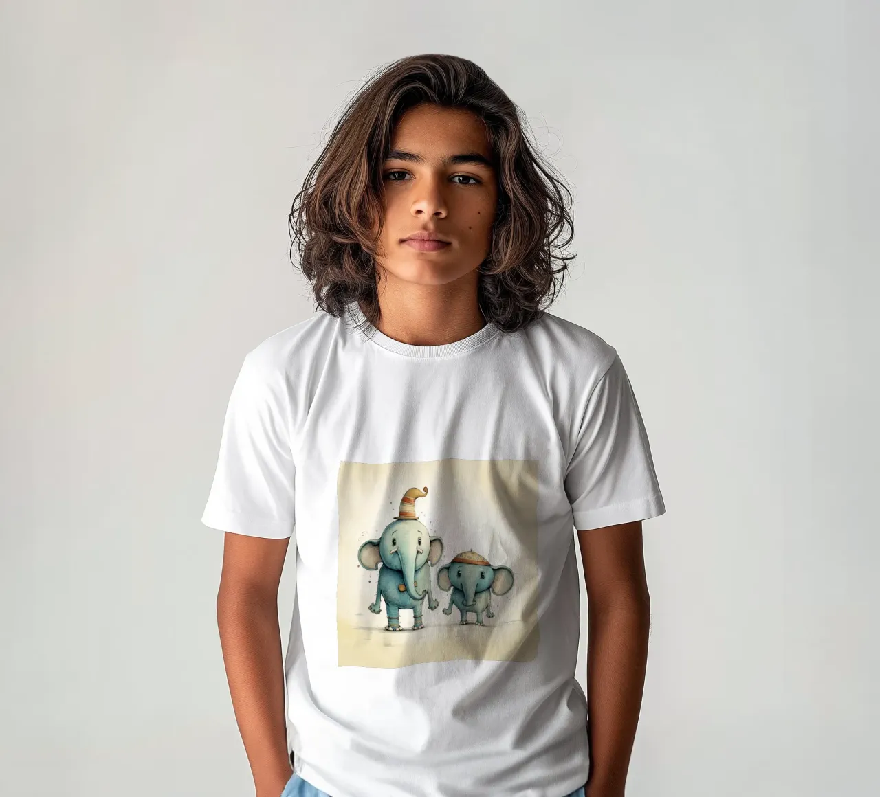 Retro Elephant Duo kids t-shirt by Funny Animals