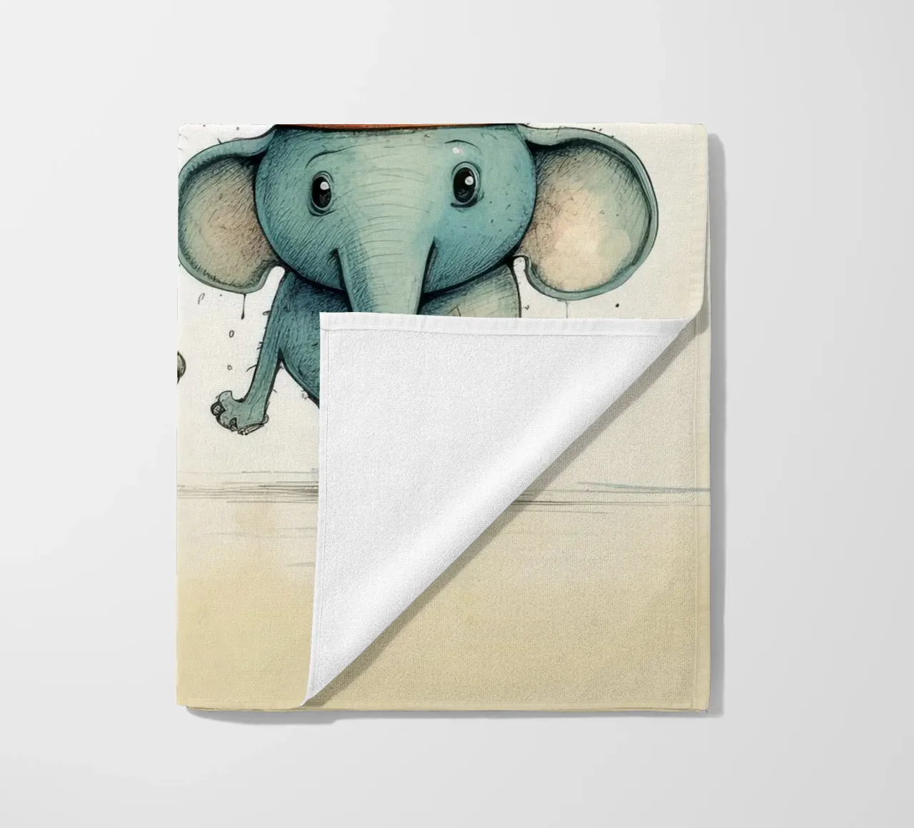 Retro Olifant Duo strandhanddoek van Funny Animals
