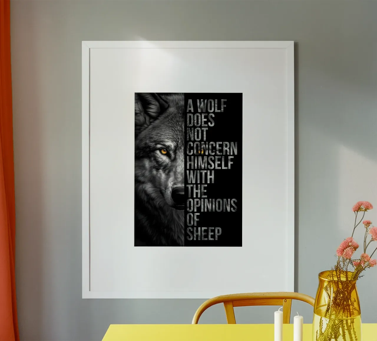 Animale lupo poster con telaio in alluminio da Pierre Walton