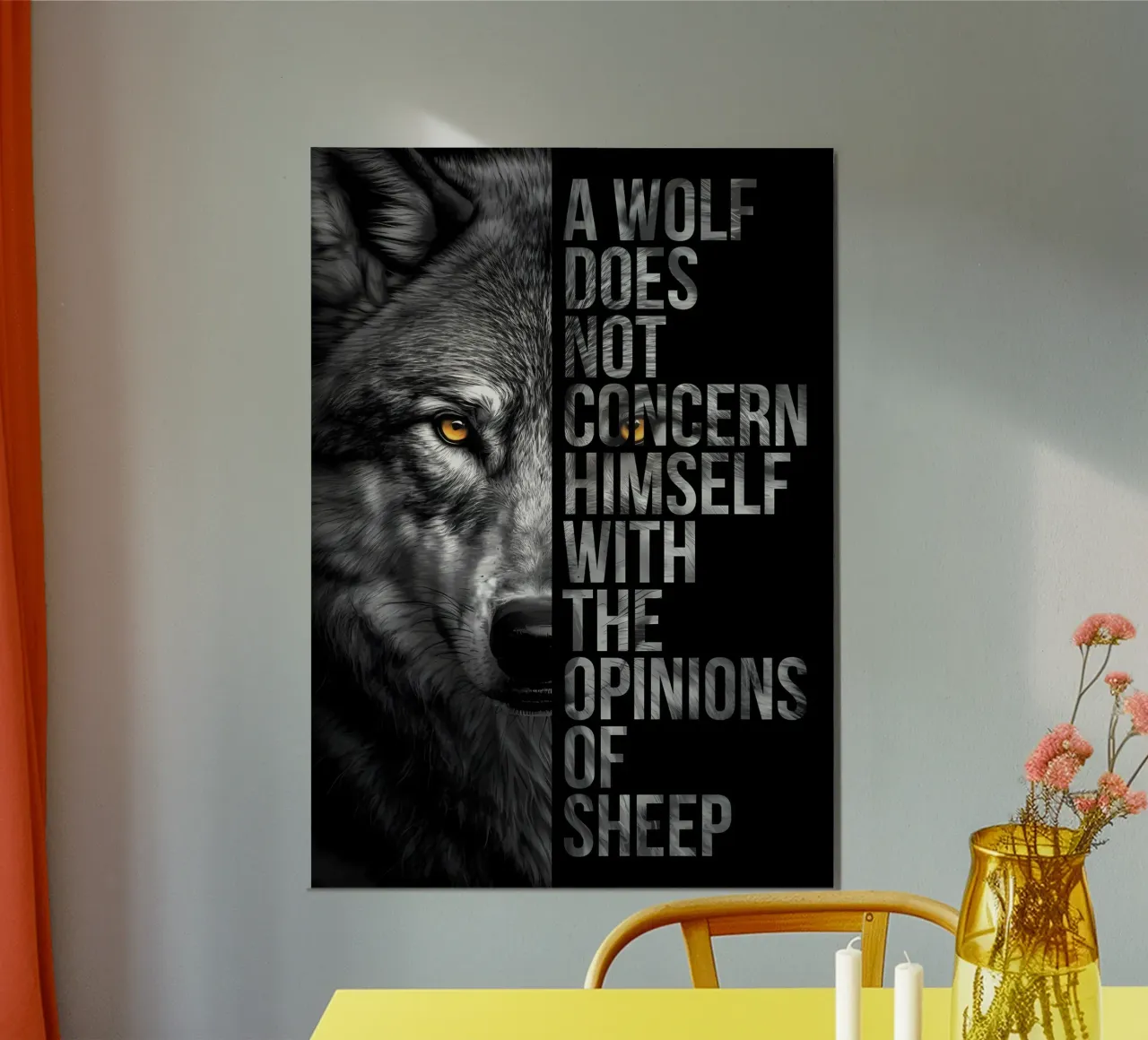 Animale lupo poster con telaio in alluminio da Pierre Walton