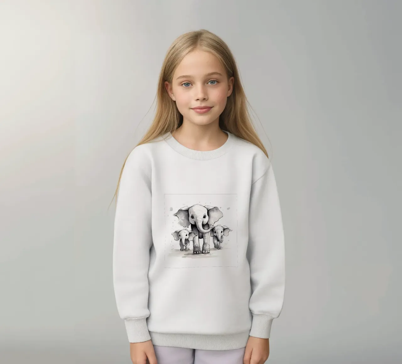 Retro Elephant Gang kids sweatshirt by Funny Animals