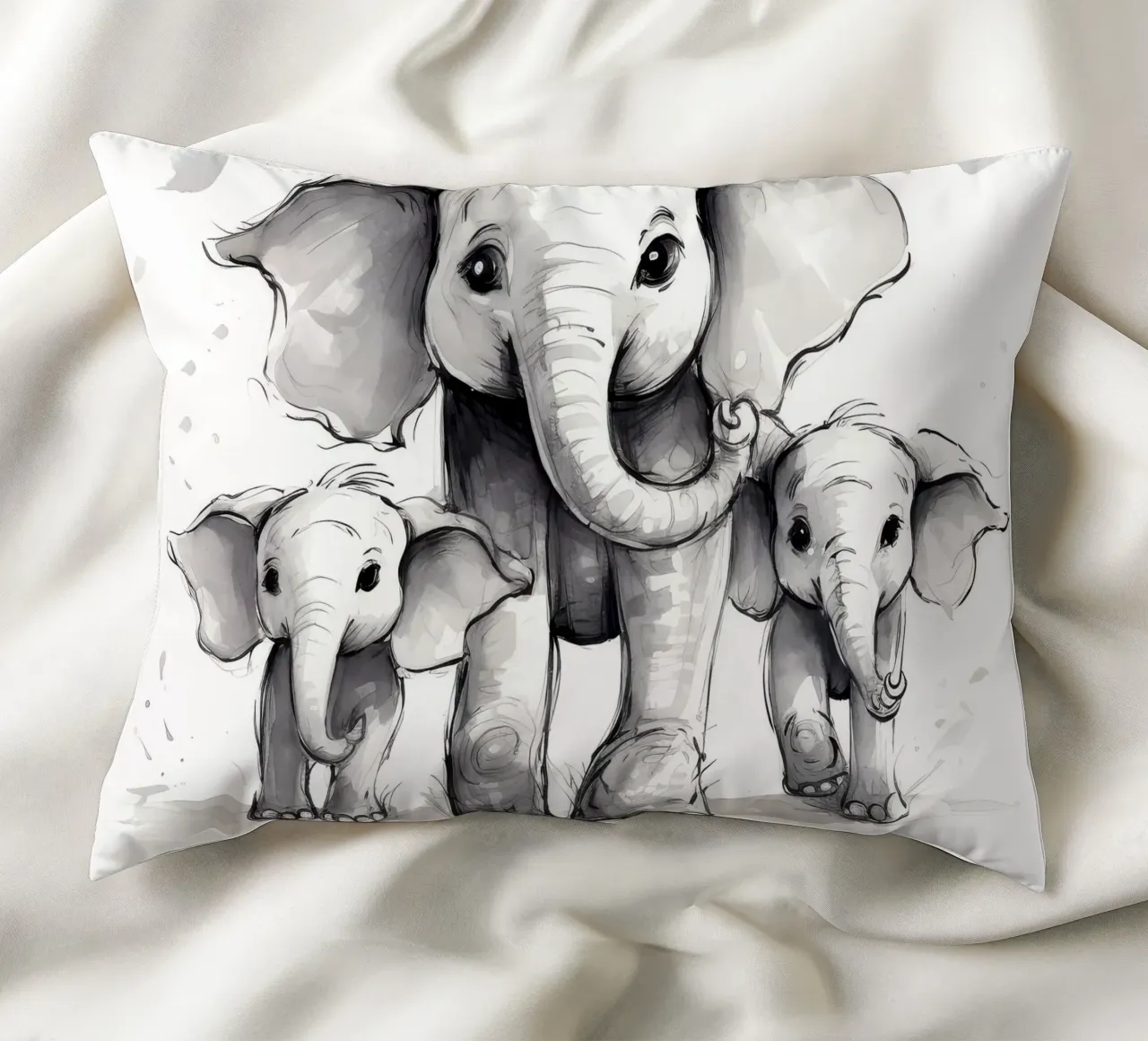 Retro Elephant Gang decorative cushion by Funny Animals