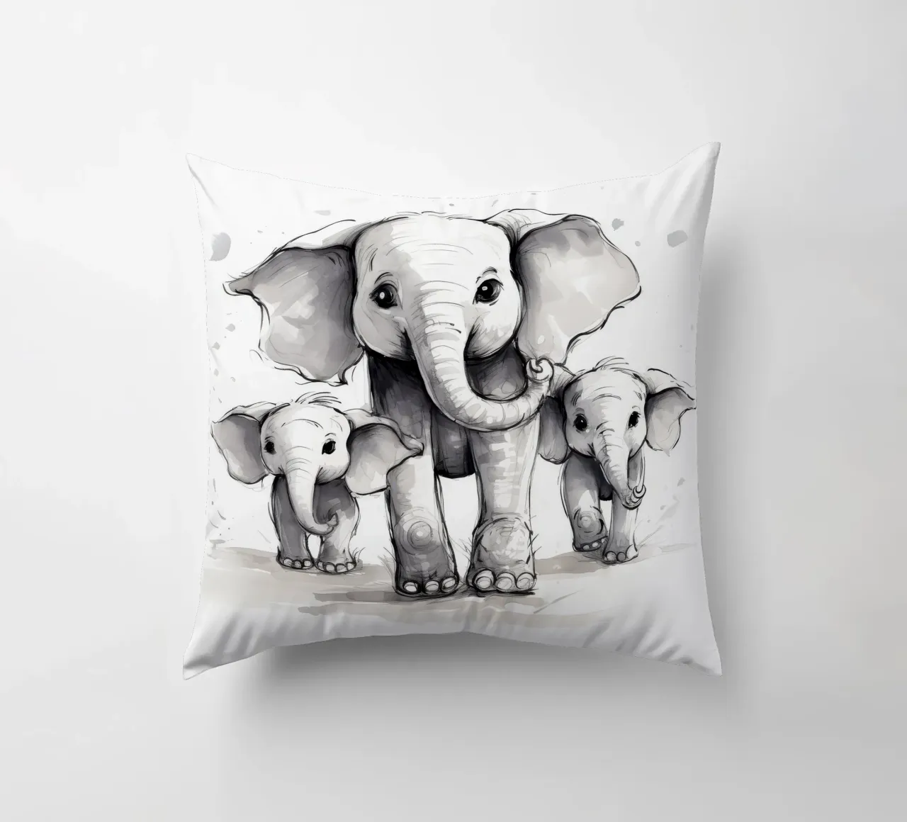 Retro Elephant Gang decorative cushion by Funny Animals