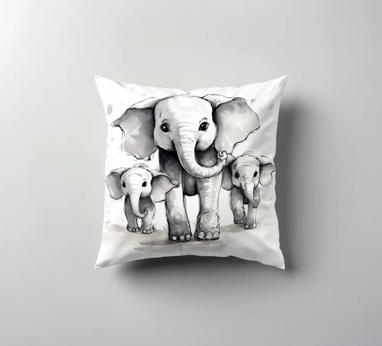Retro Elephant Gang decorative cushion by Funny Animals