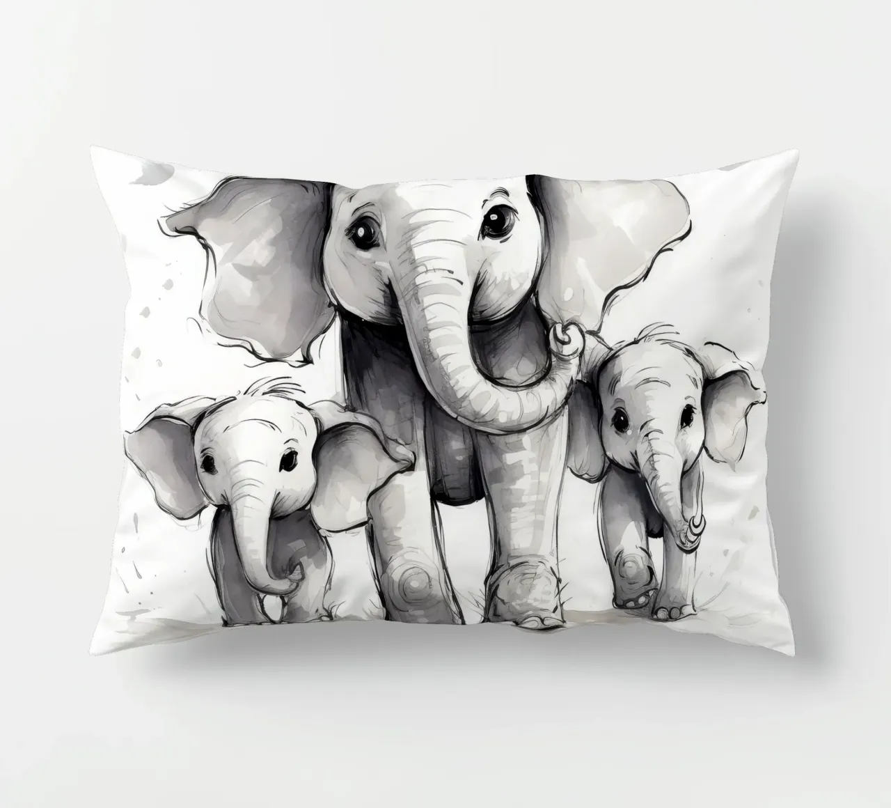 Retro Elephant Gang decorative cushion by Funny Animals