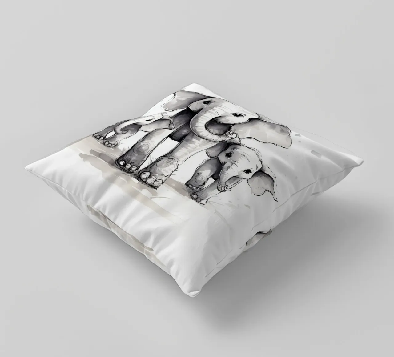 Retro Elephant Gang decorative cushion by Funny Animals