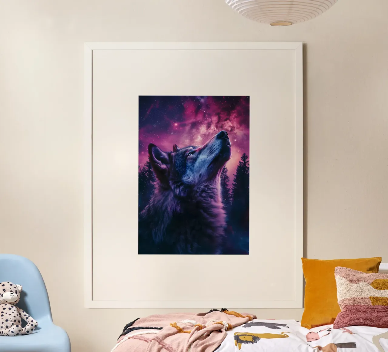 Animale lupo poster con telaio in plastica da Pierre Walton
