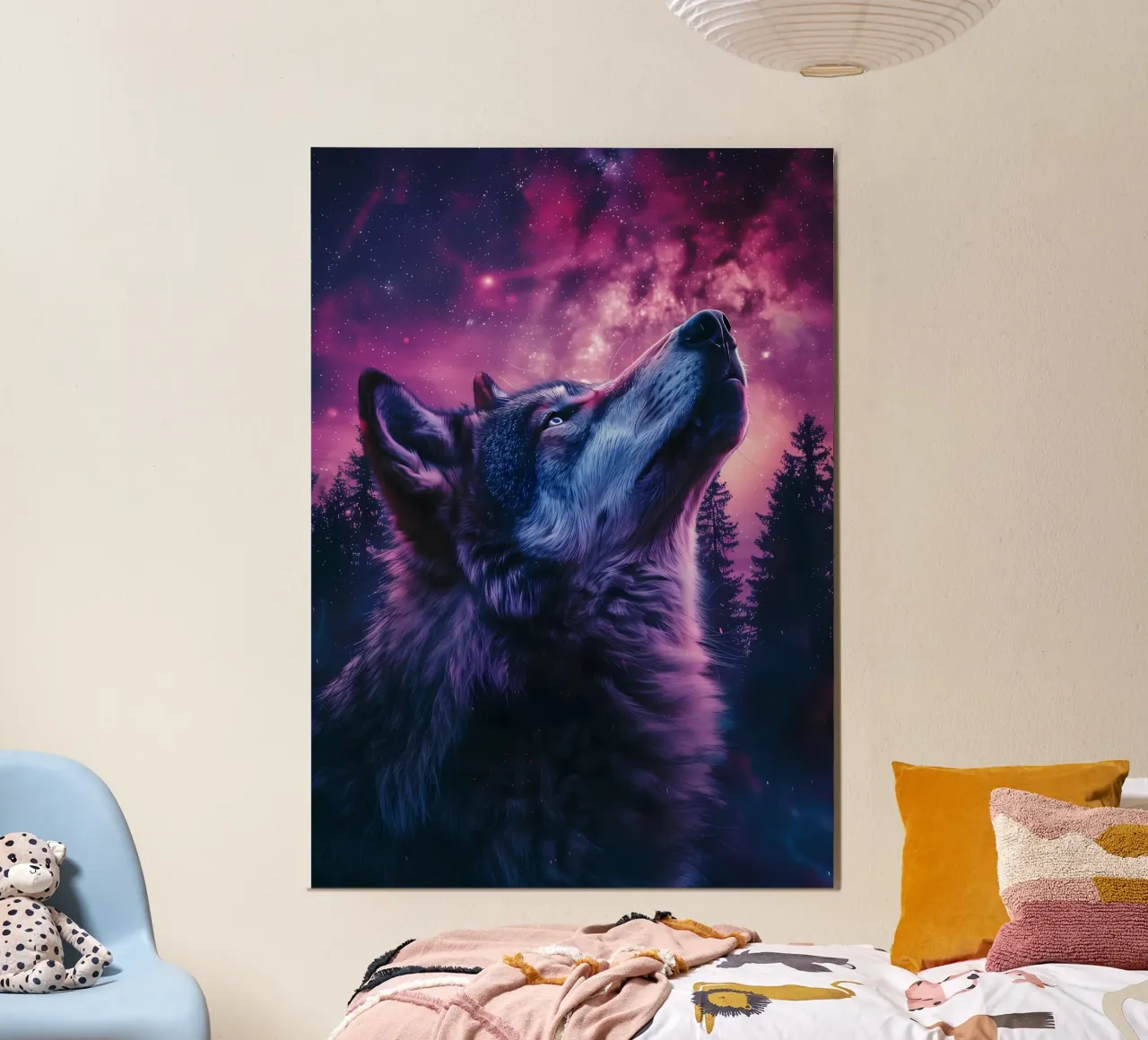 Animale lupo poster con telaio in plastica da Pierre Walton