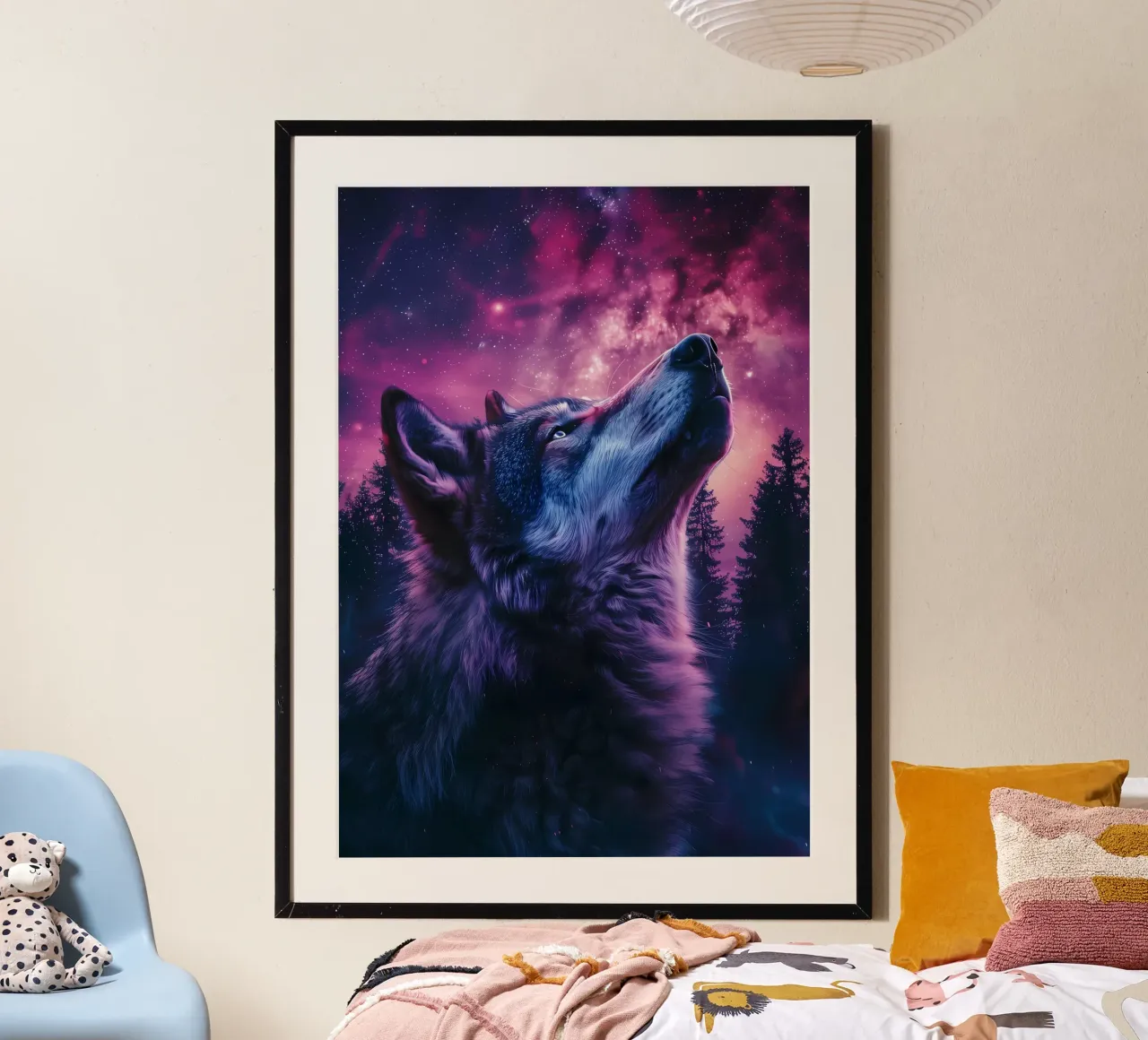 Animale lupo poster con telaio in plastica da Pierre Walton