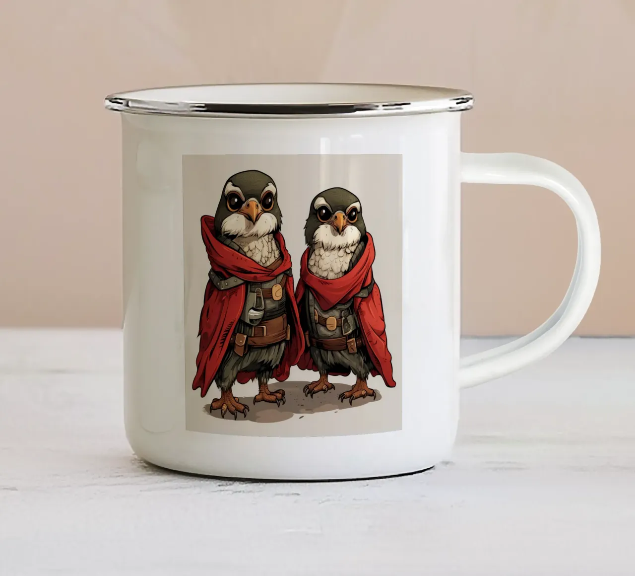 Retro Falcon Duo tazza in smalto da Funny Animals