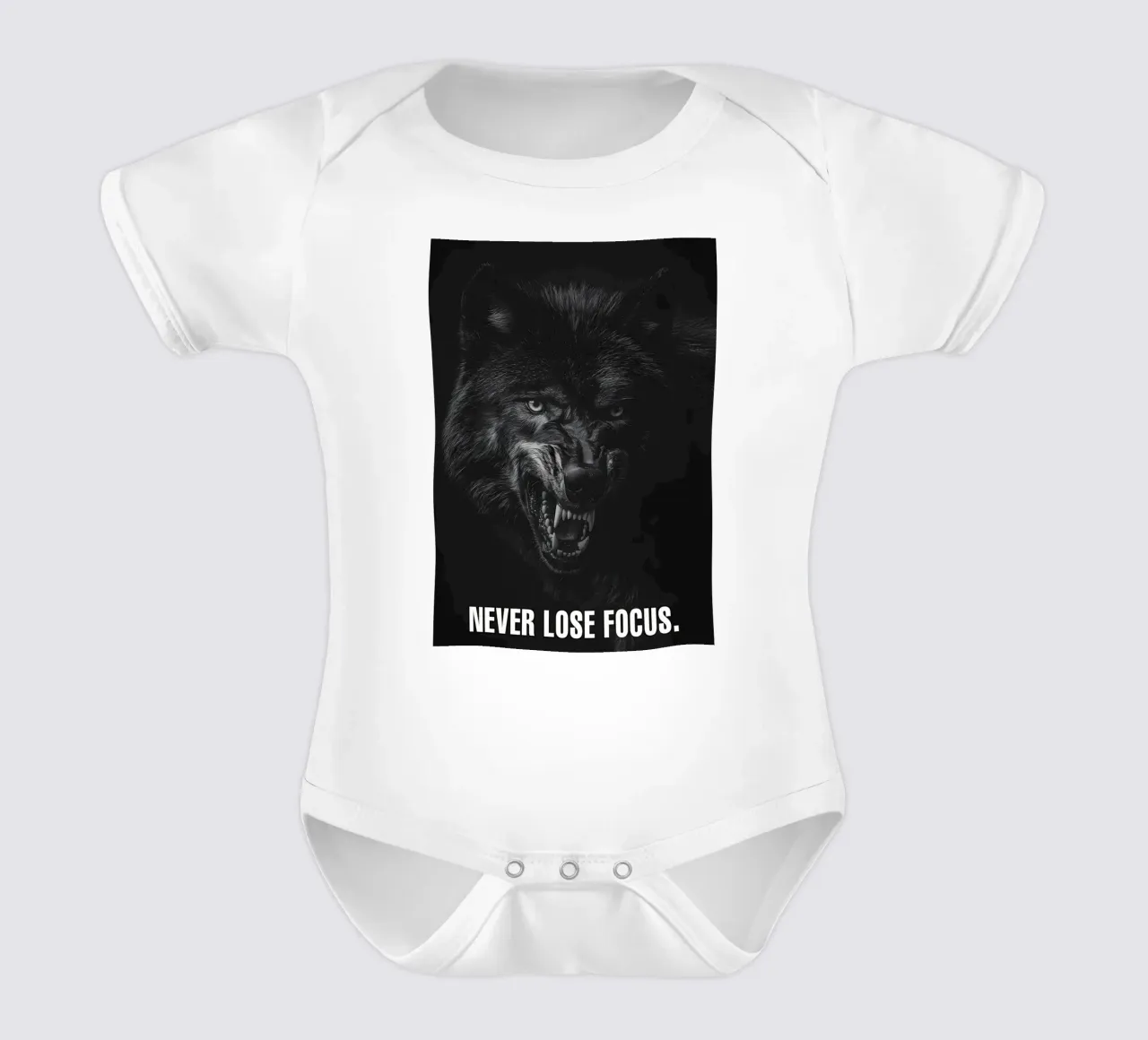 Animale lupo body neonato maniche corte da Pierre Walton