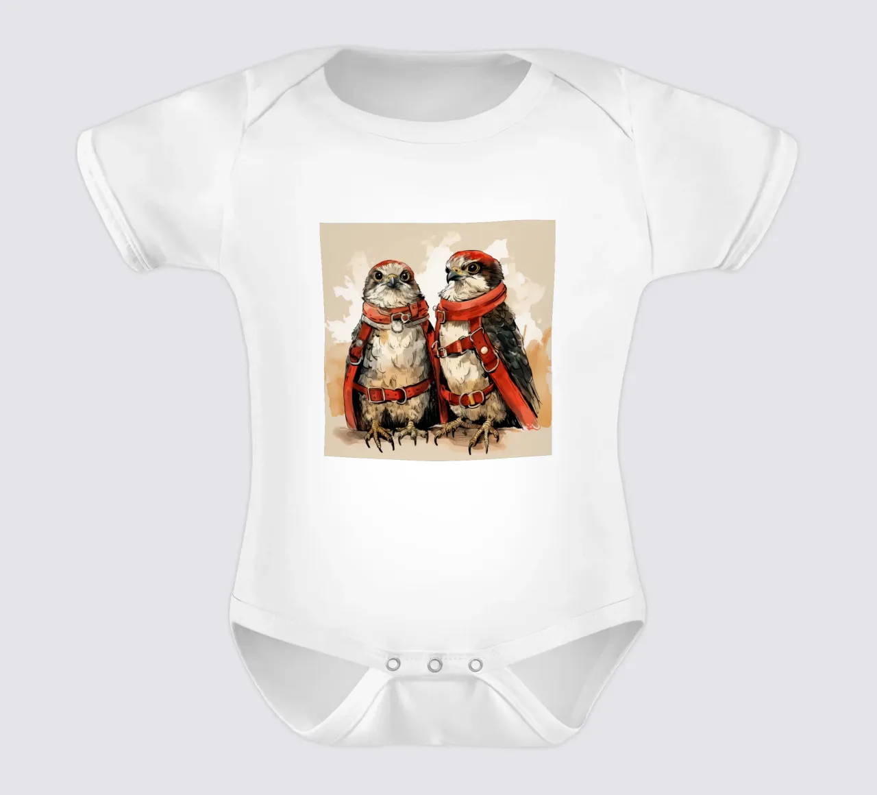 Retro Falcon Duo body neonato maniche corte da Funny Animals