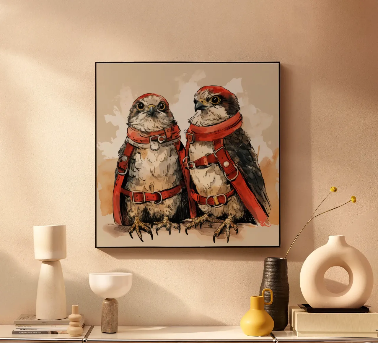 Retro Falcon Duo alluminio dibond da Funny Animals