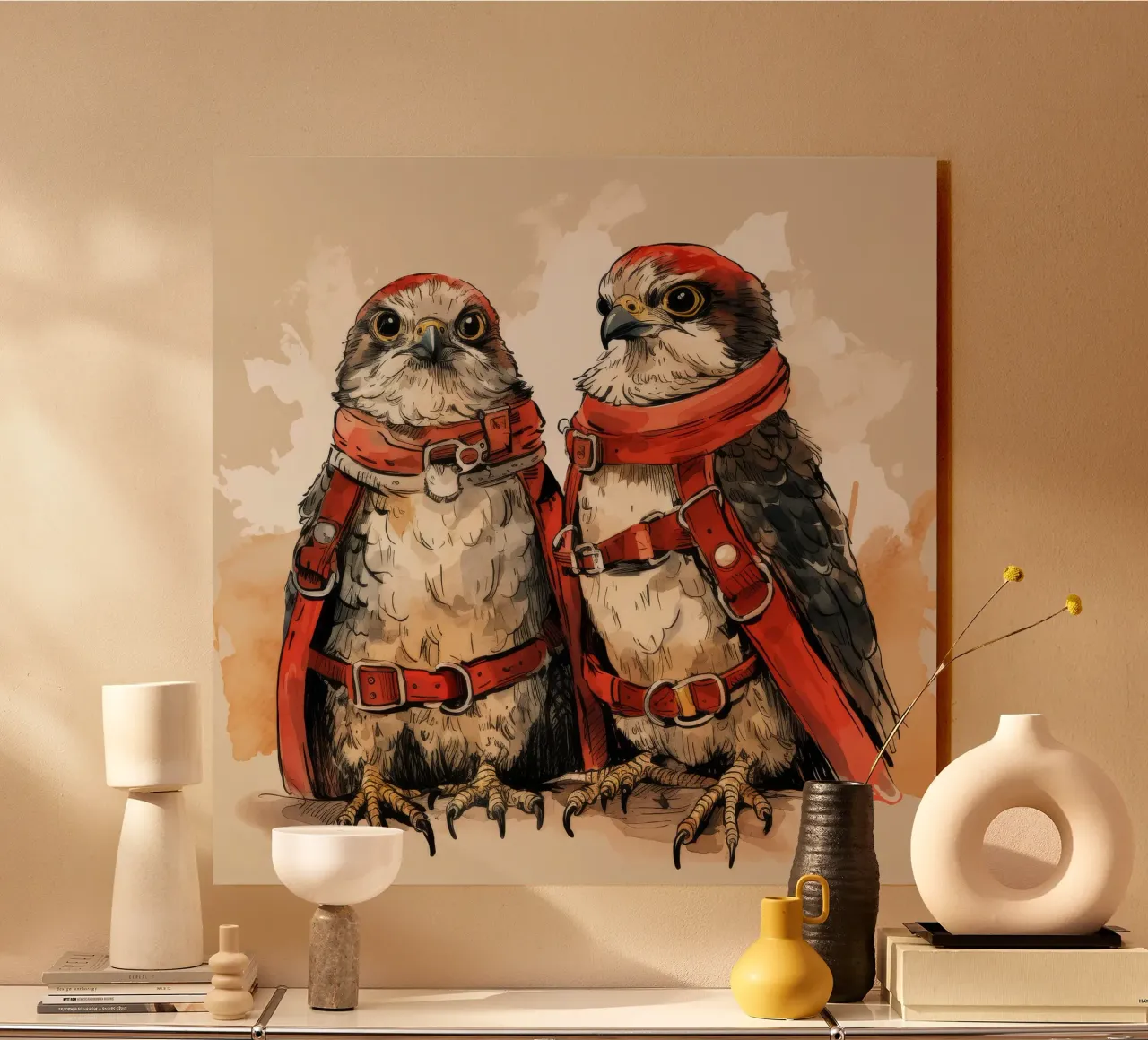 Retro Falcon Duo alluminio dibond da Funny Animals