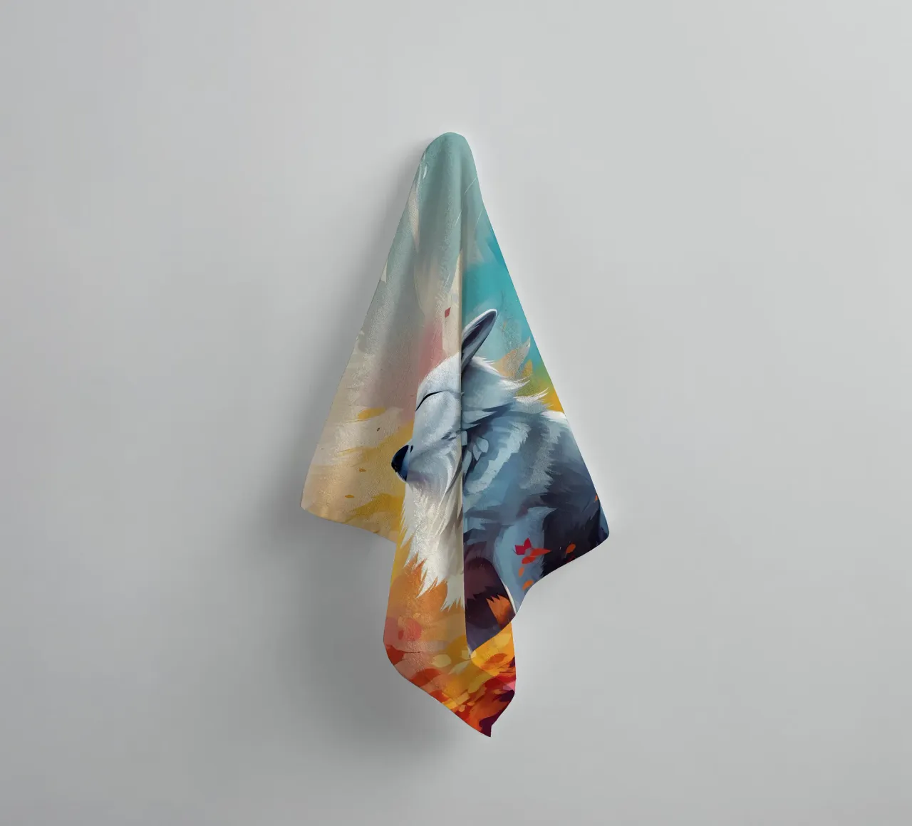 Wolf Tier Handtuch von Pierre Walton