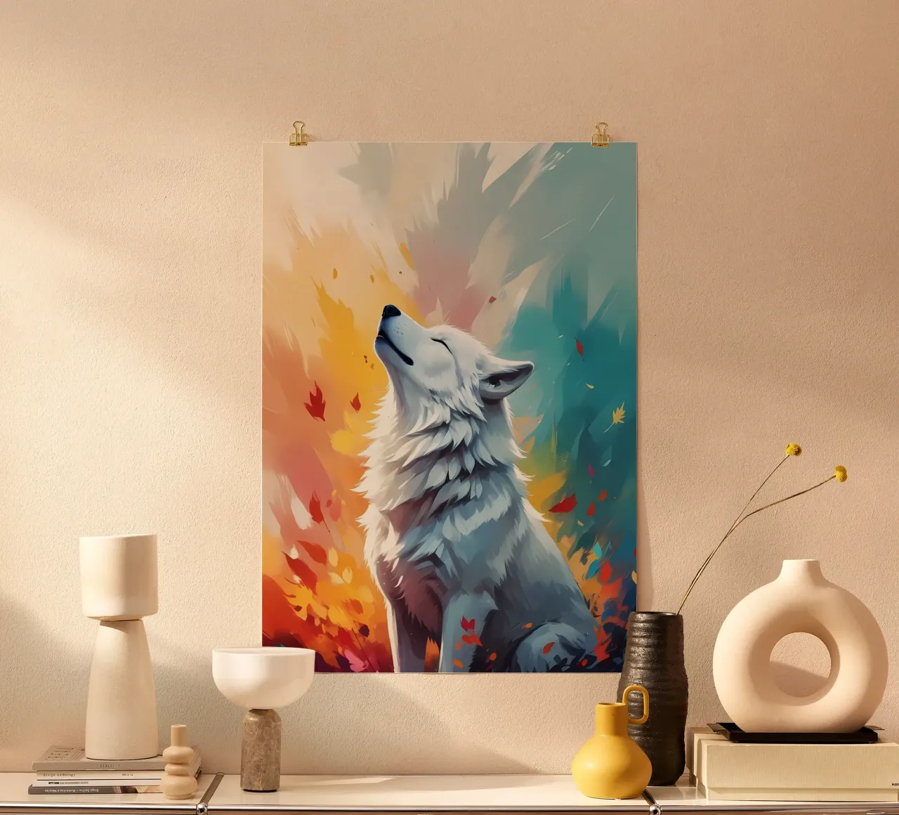 Wolf Dier poster van Pierre Walton
