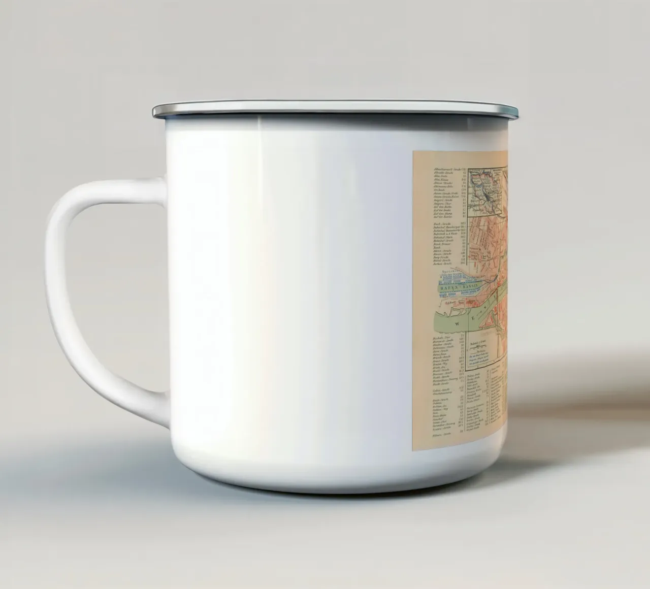 Mappa d'epoca Brema 1900 tazza in smalto da Christopher Adams