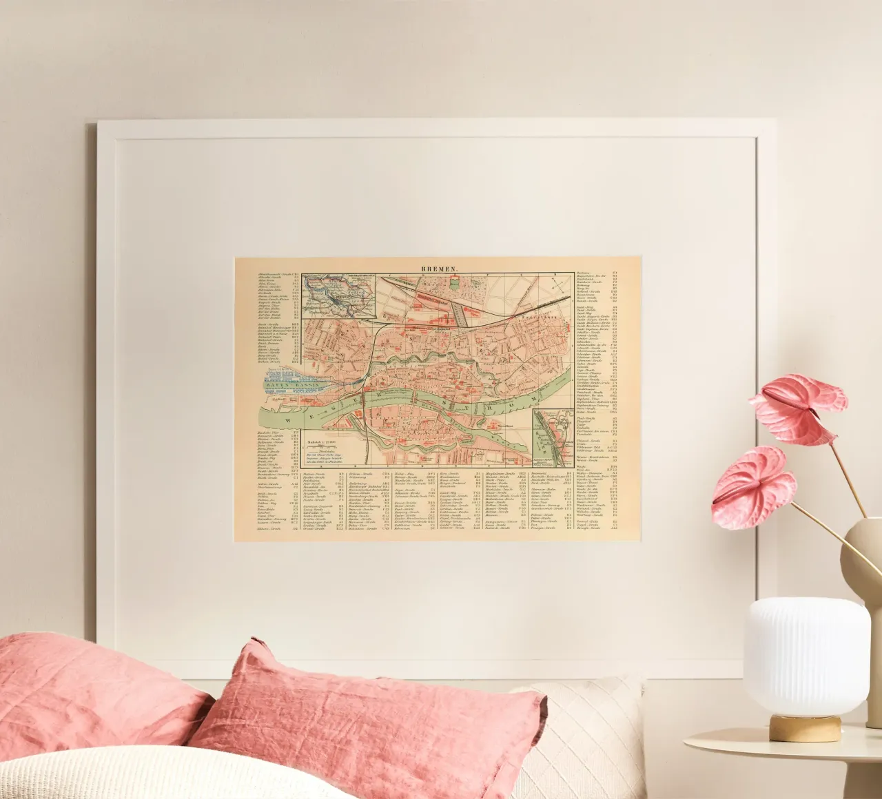 Mappa d'epoca Brema 1900 poster da Christopher Adams