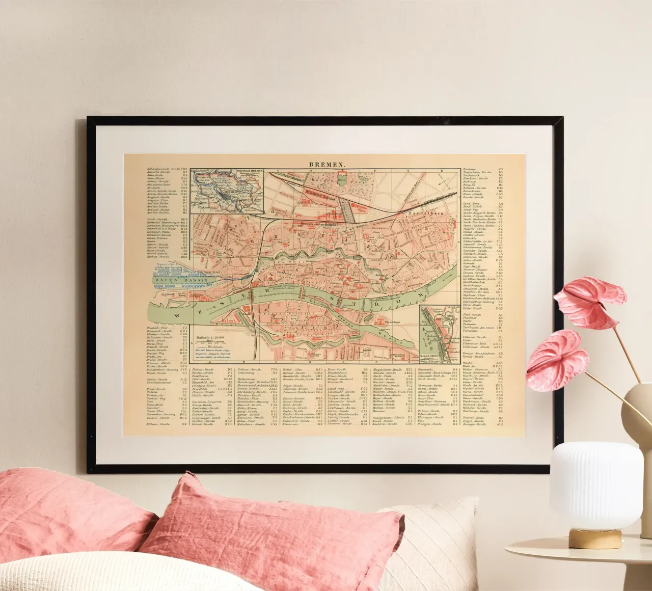 Mappa d'epoca Brema 1900 poster da Christopher Adams