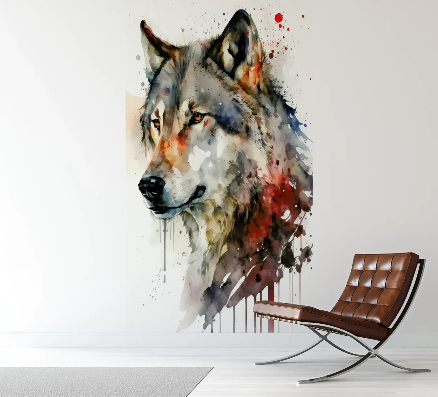 Wolf Dier fotobehang van Pierre Walton