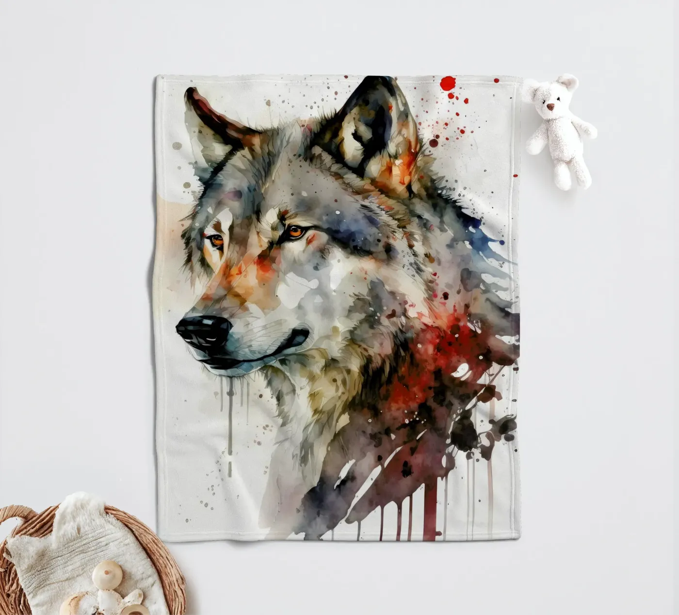 Wolf Dier fleecedeken van Pierre Walton