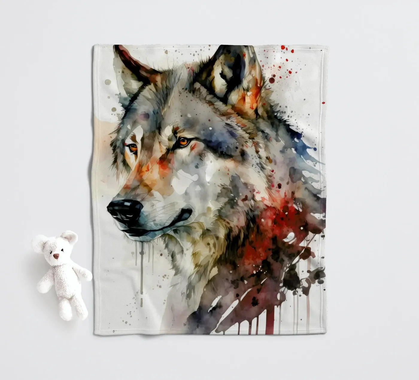 Wolf Dier fleecedeken van Pierre Walton