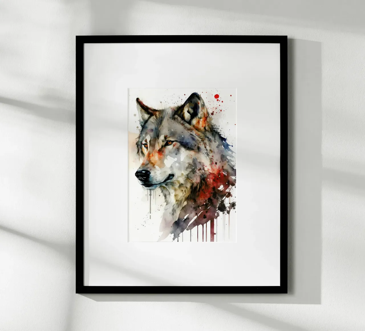 Animale lupo poster con telaio in plastica da Pierre Walton