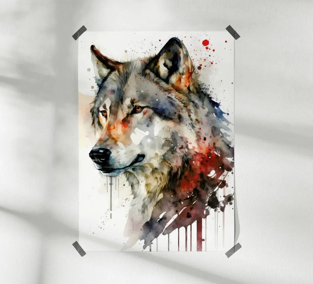 Animale lupo poster con telaio in plastica da Pierre Walton