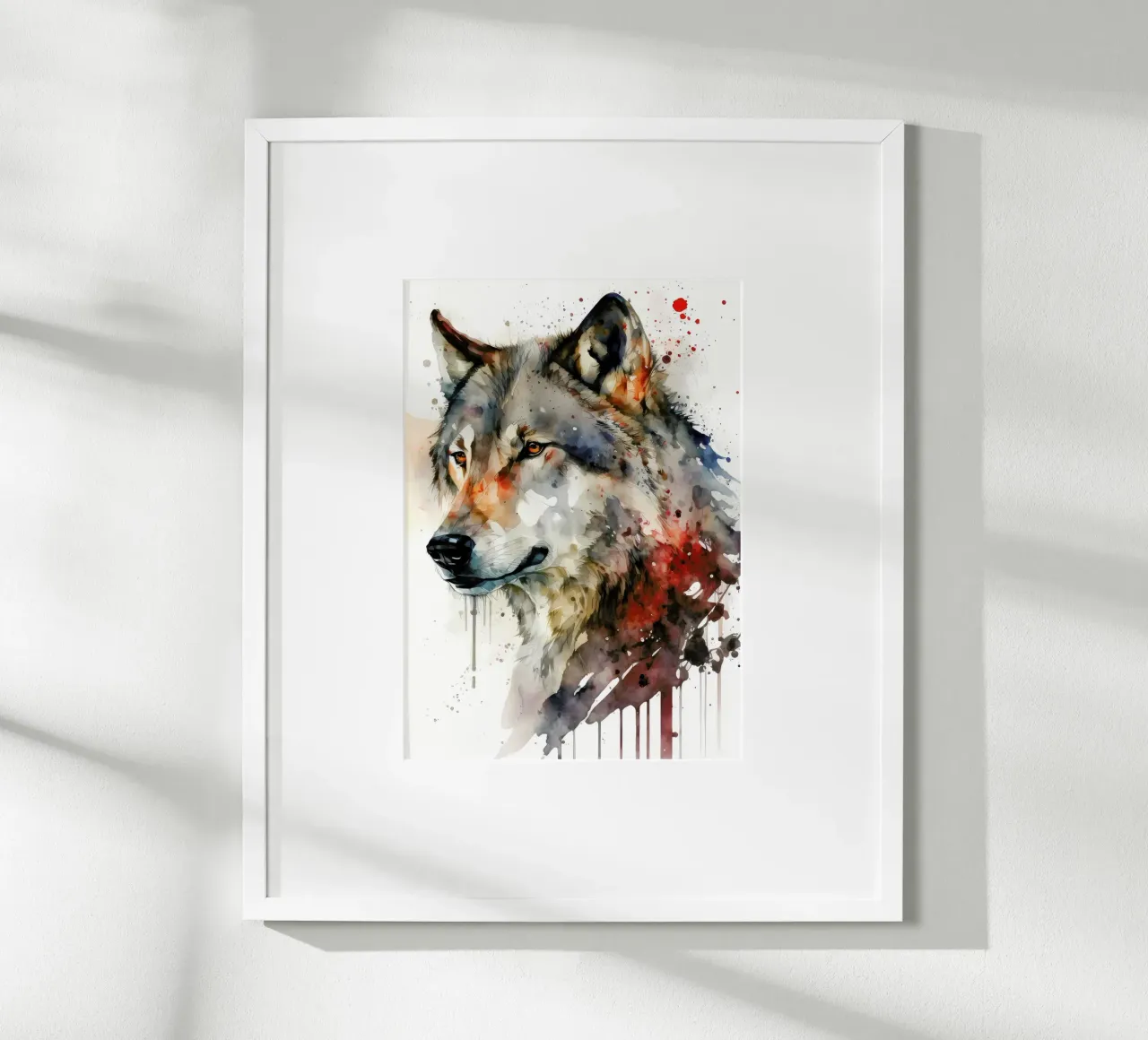 Animale lupo poster con telaio in plastica da Pierre Walton