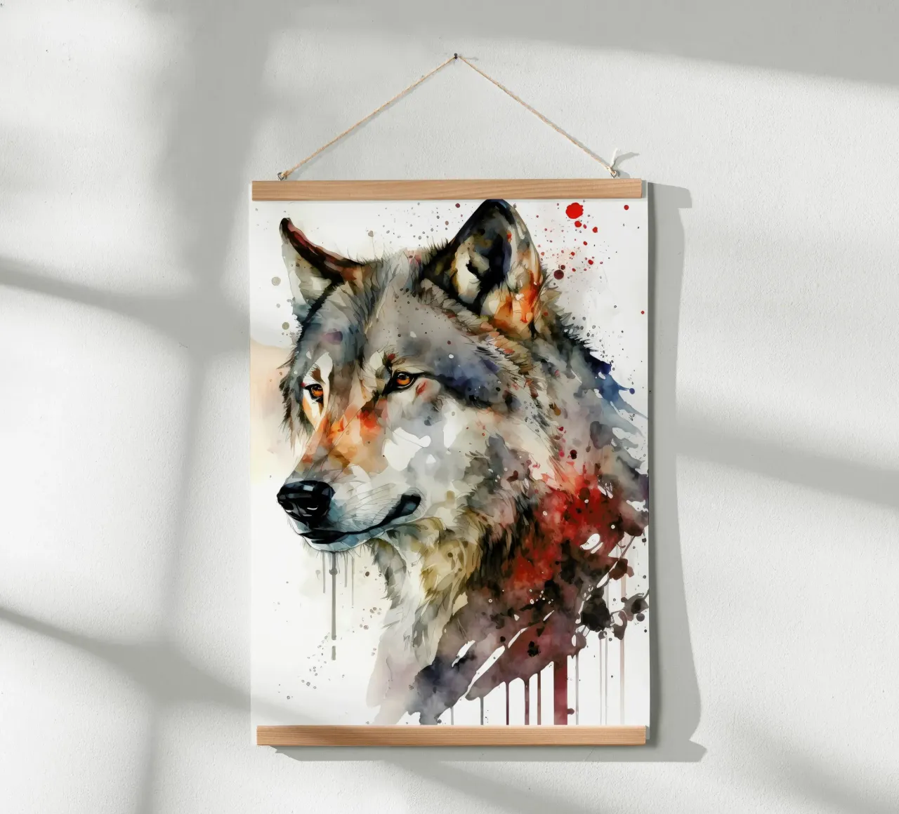Animale lupo poster con telaio in plastica da Pierre Walton