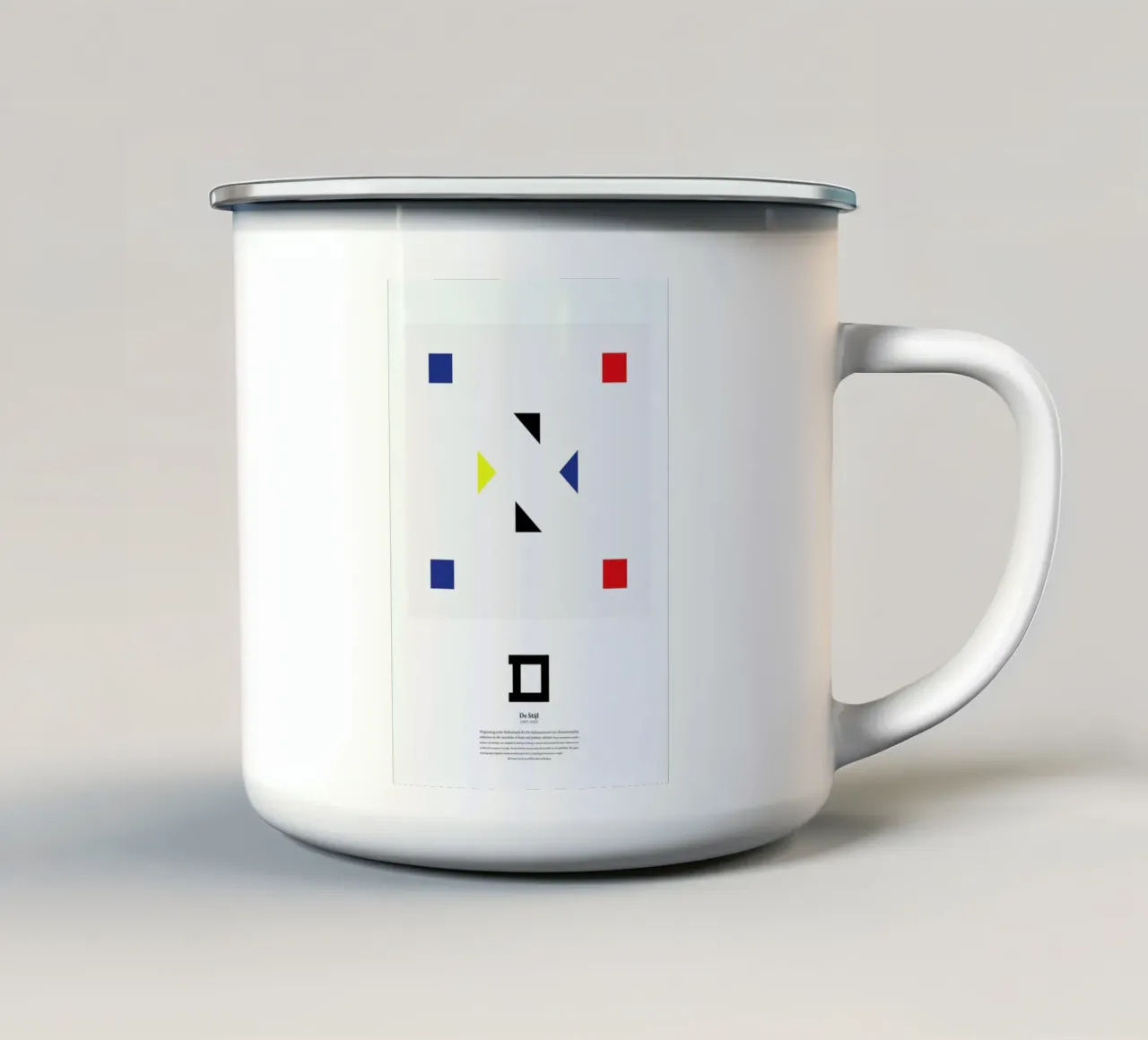 D - De Stijl taza de esmalte de The True Type