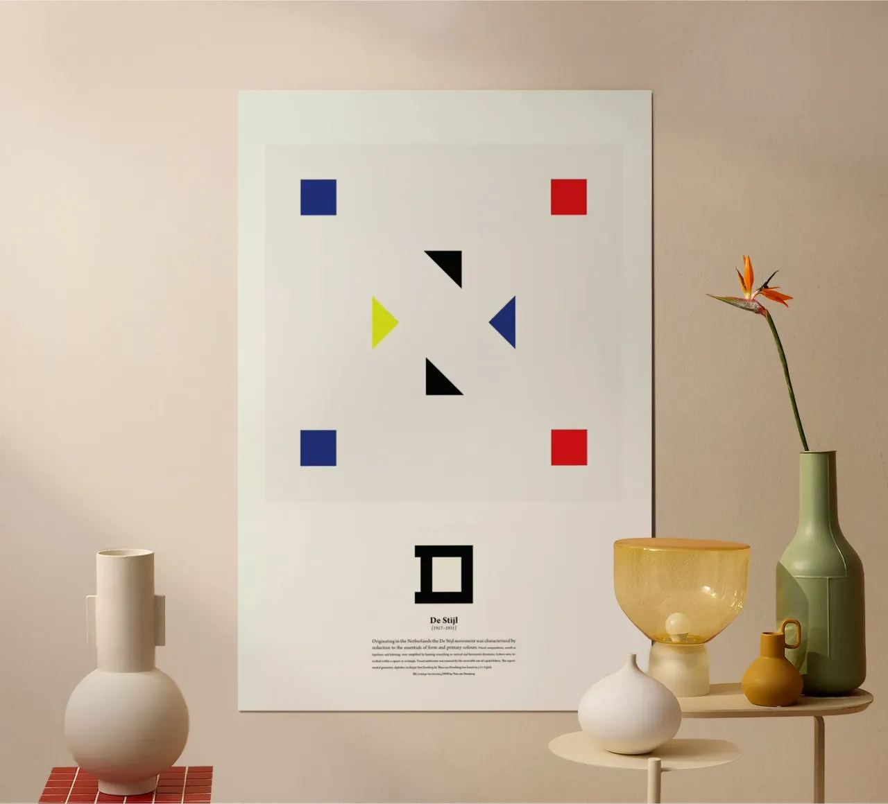 D - De Stijl poster con telaio in alluminio da The True Type