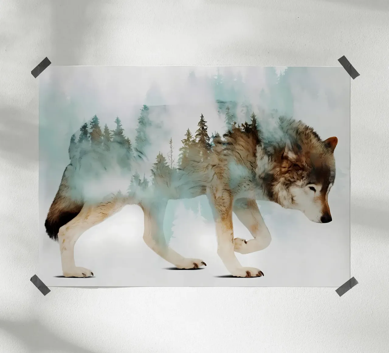 Wolf Dier poster van Pierre Walton