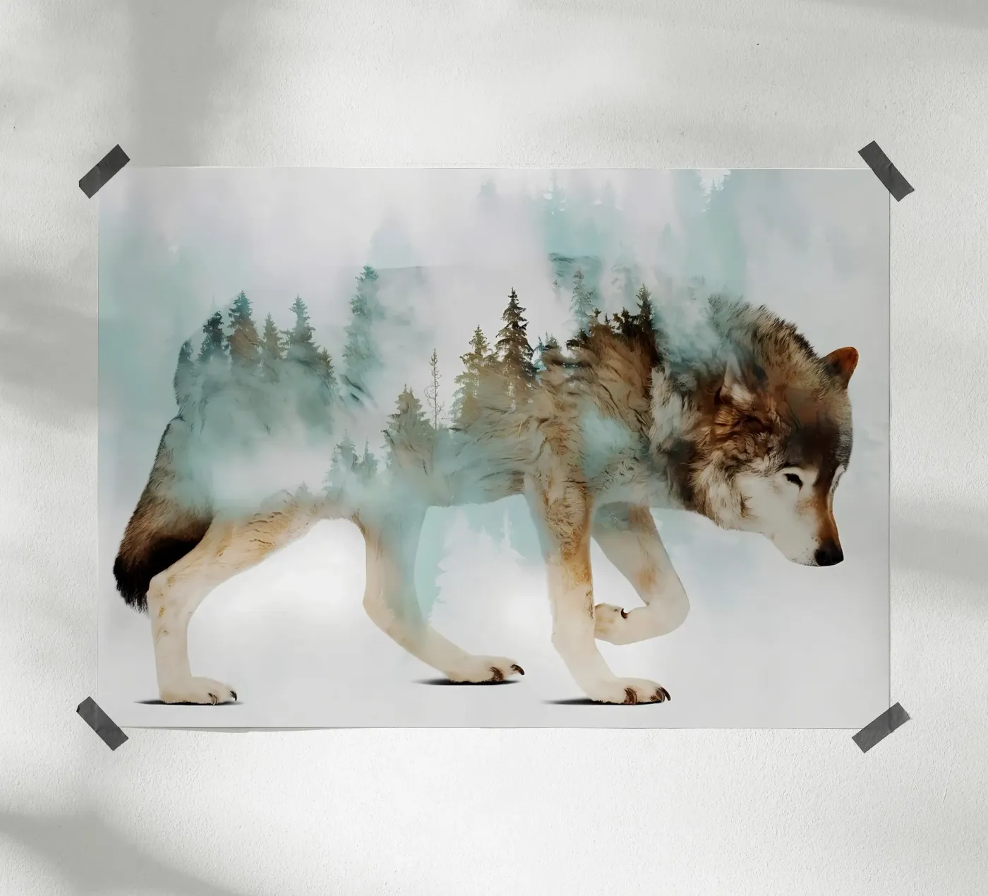 Wolf Dier poster van Pierre Walton