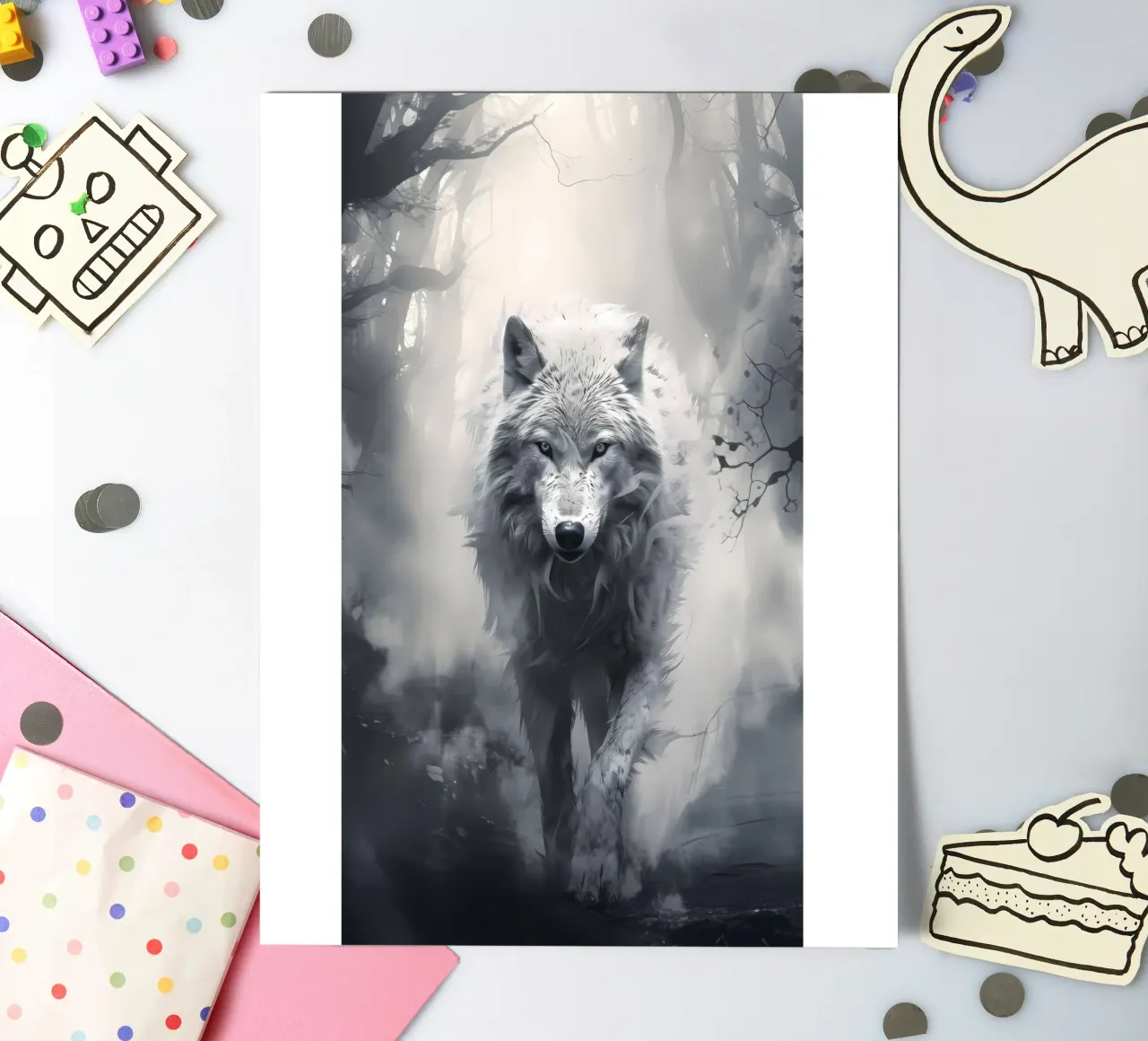 Wolf Animal sticker sheet by Pierre Walton