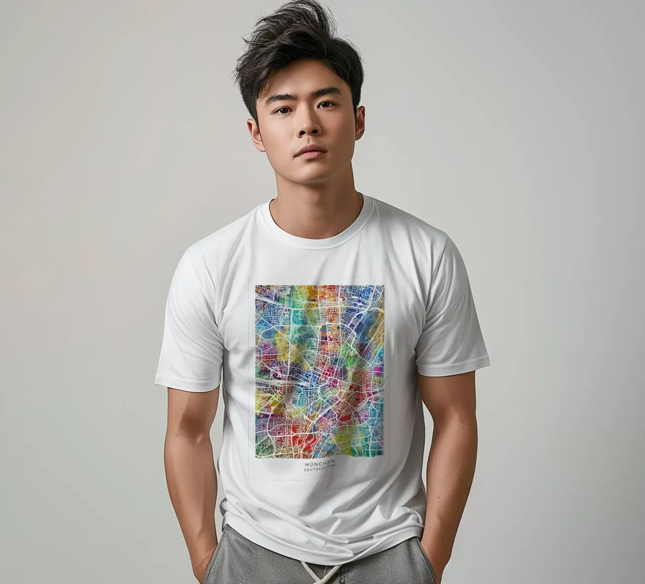 Munich Allemagne (carte) t-shirt de Christopher Adams