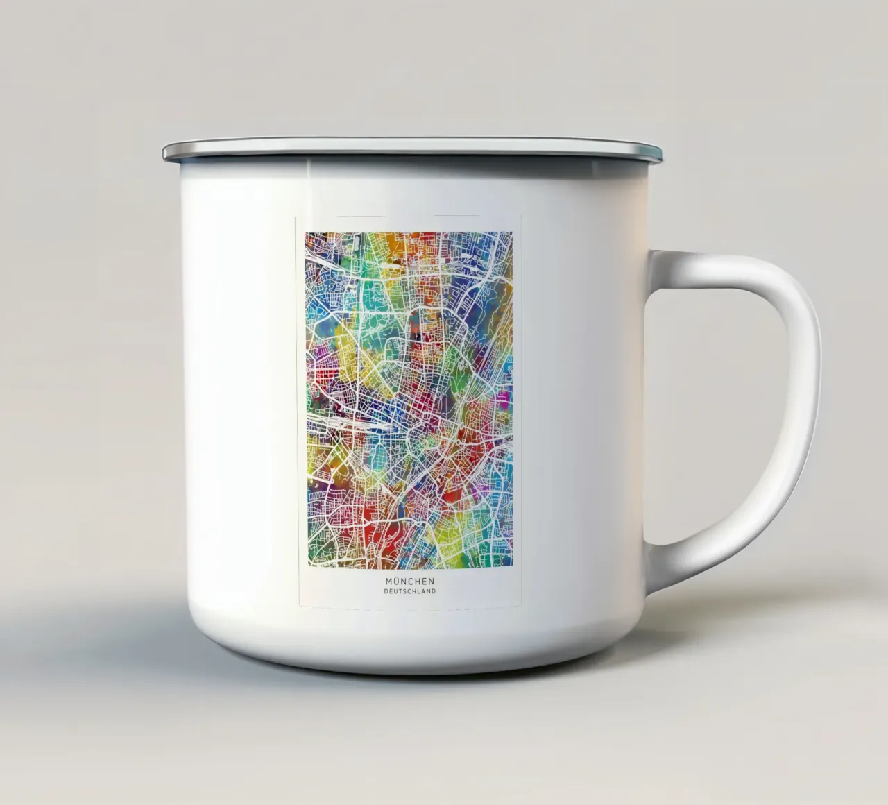 Monaco di Baviera Germania Mappa tazza in smalto da Christopher Adams