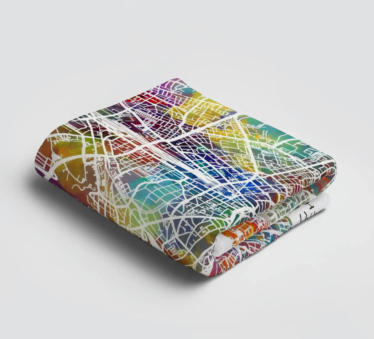 Munich Germany Map towel by Christopher Adams