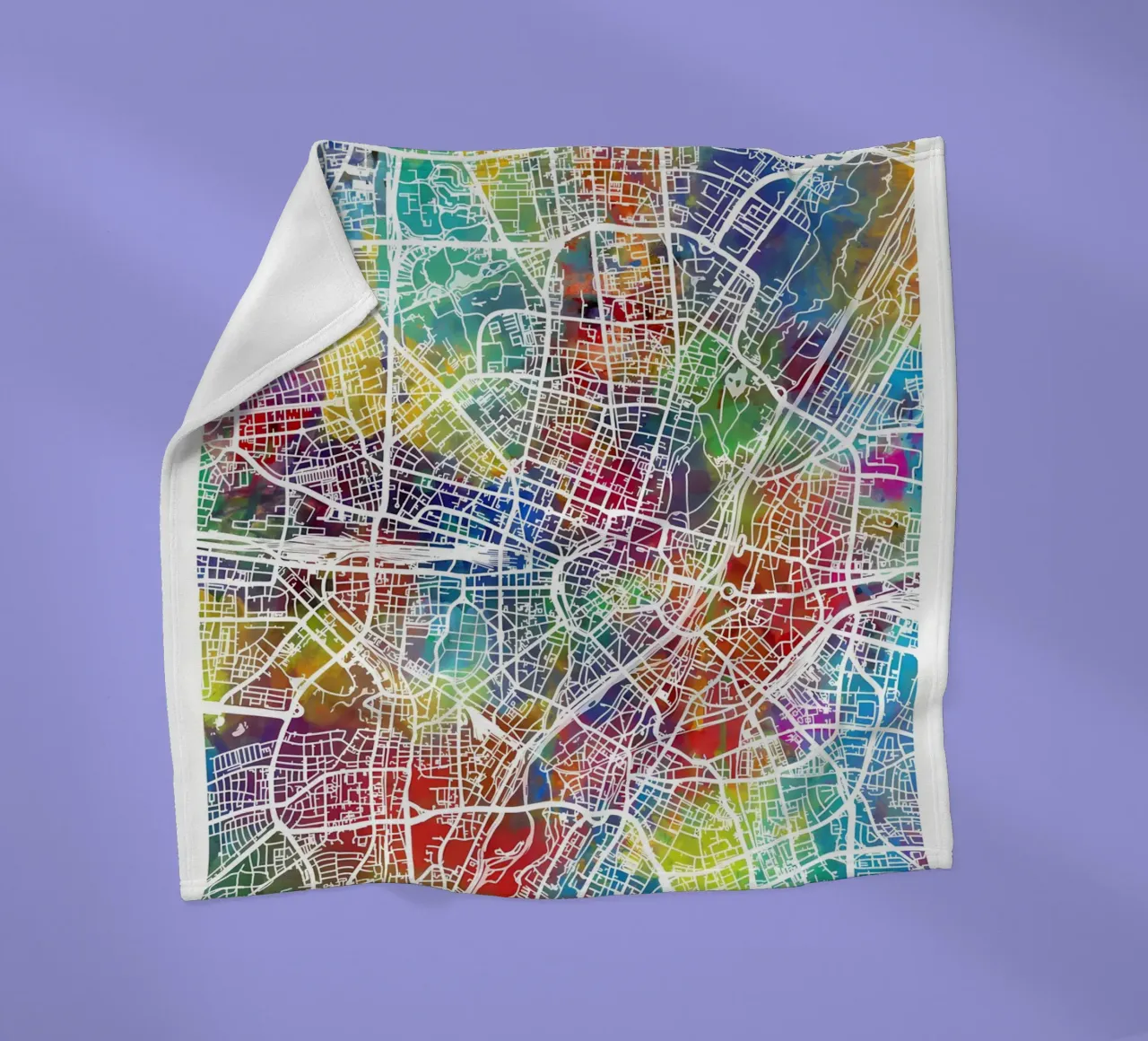 Munich Germany Map fleece blanket by Christopher Adams