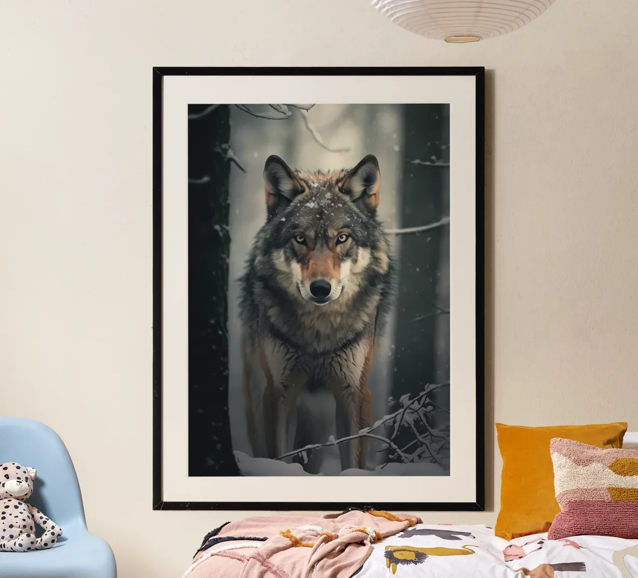 Animale lupo poster con telaio in plastica da Pierre Walton