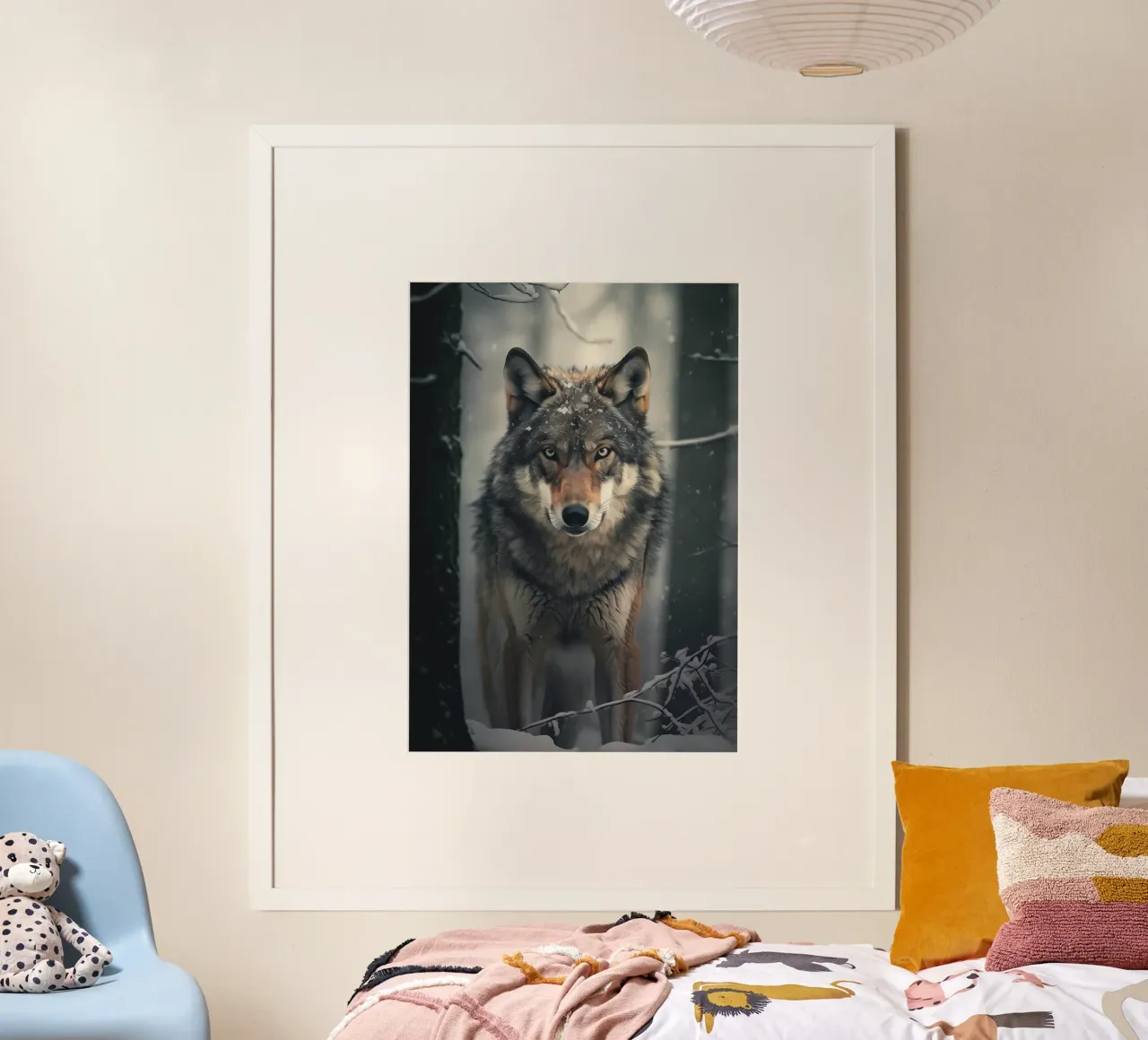 Animale lupo poster con telaio in plastica da Pierre Walton