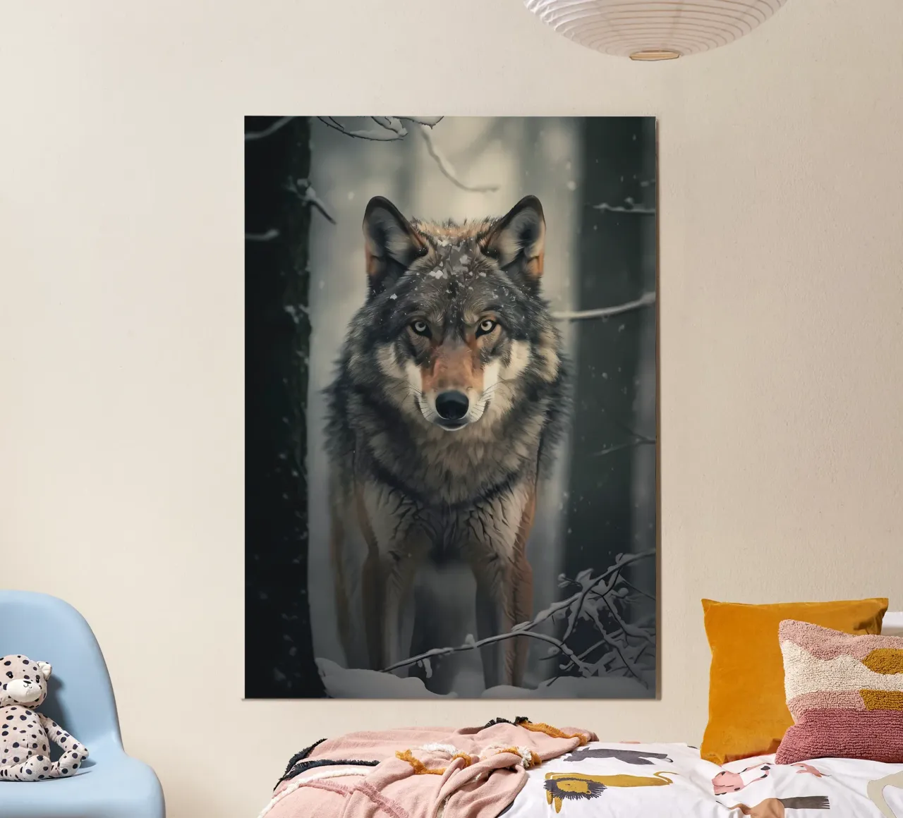 Animale lupo poster con telaio in plastica da Pierre Walton