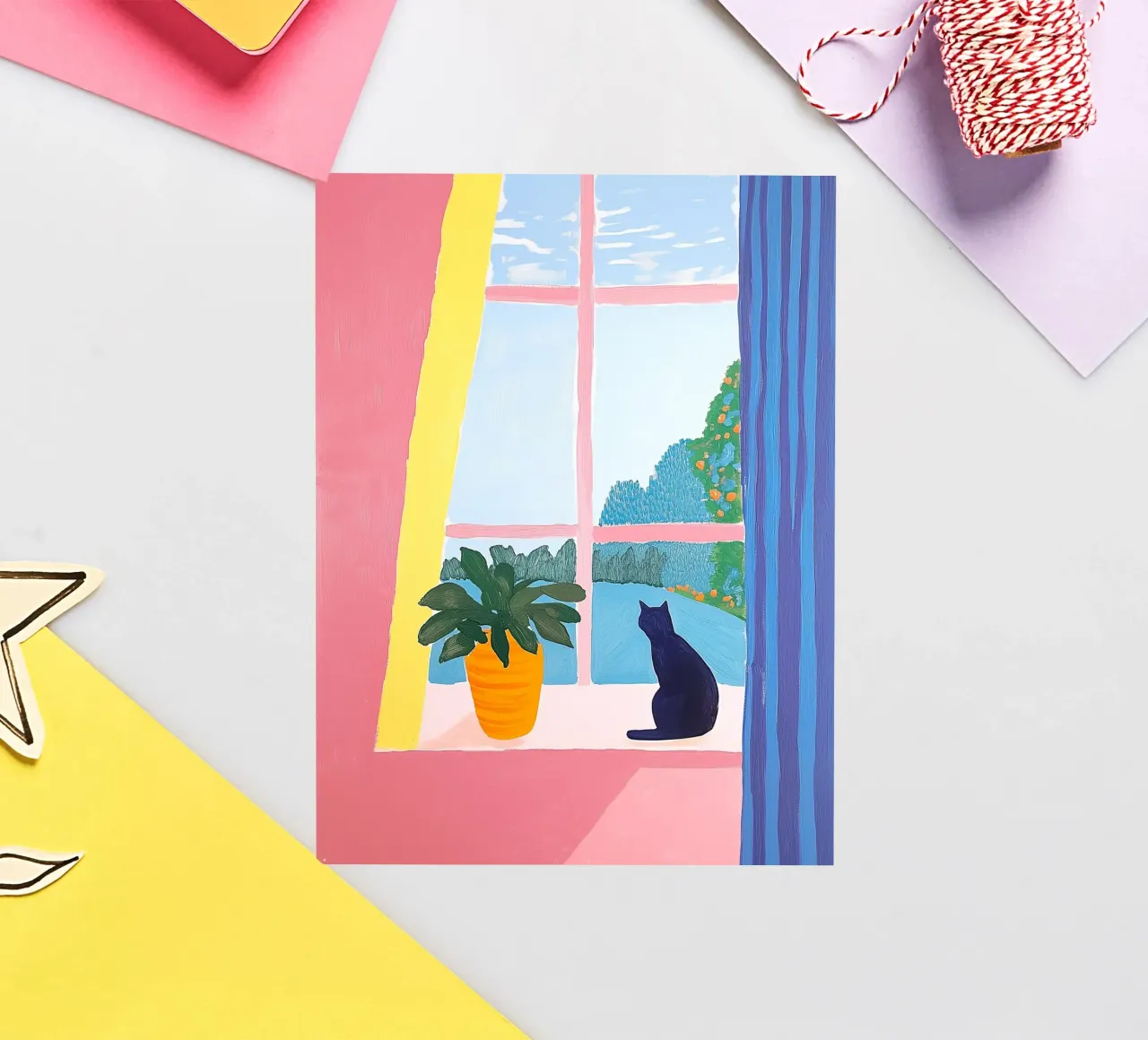Impatient Cat at the Window sticker by studiofox