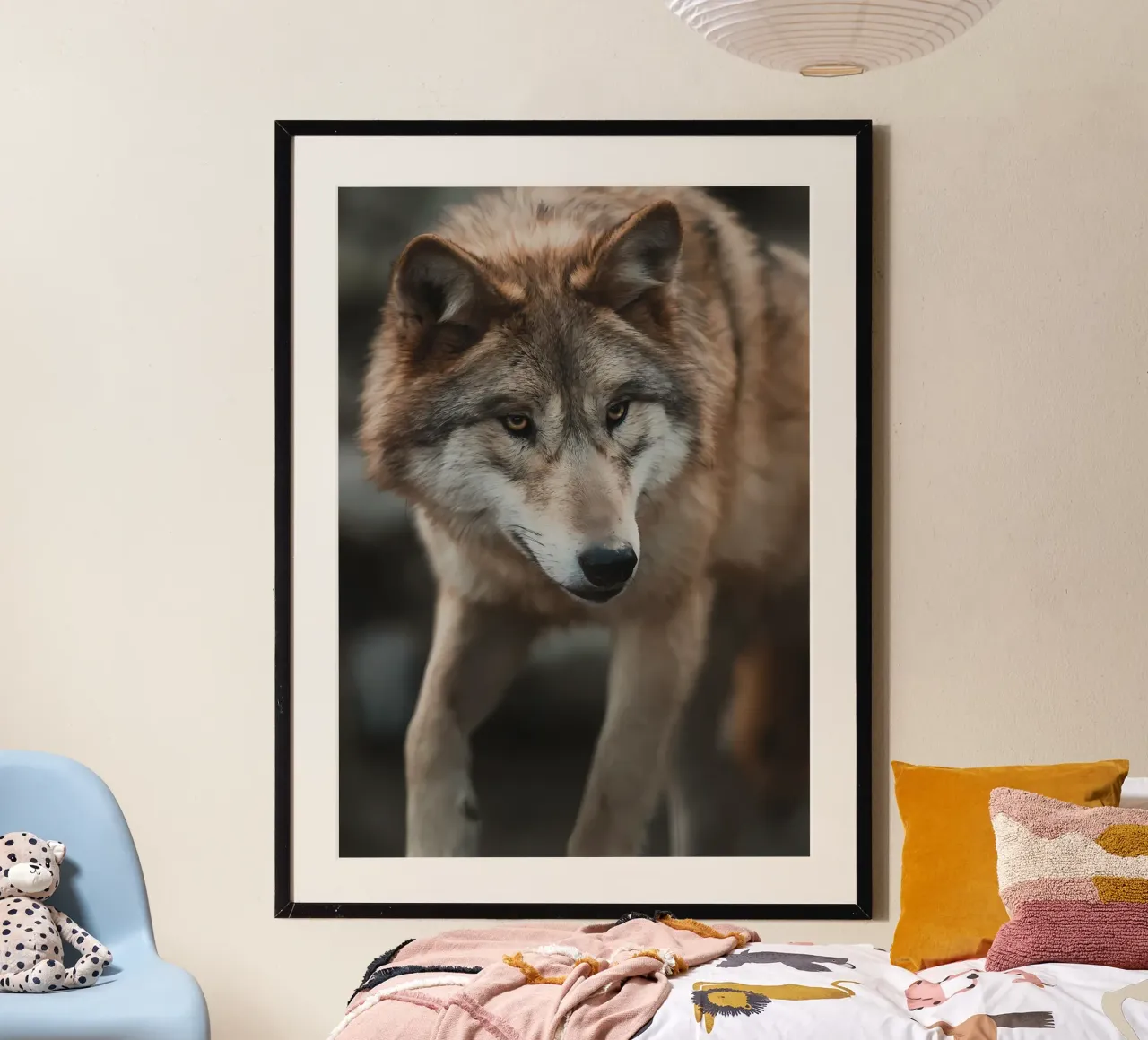Animale lupo poster con telaio in alluminio da Pierre Walton
