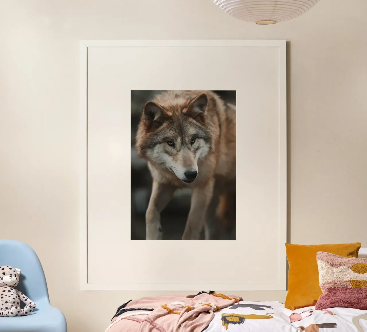 Animale lupo poster con telaio in alluminio da Pierre Walton
