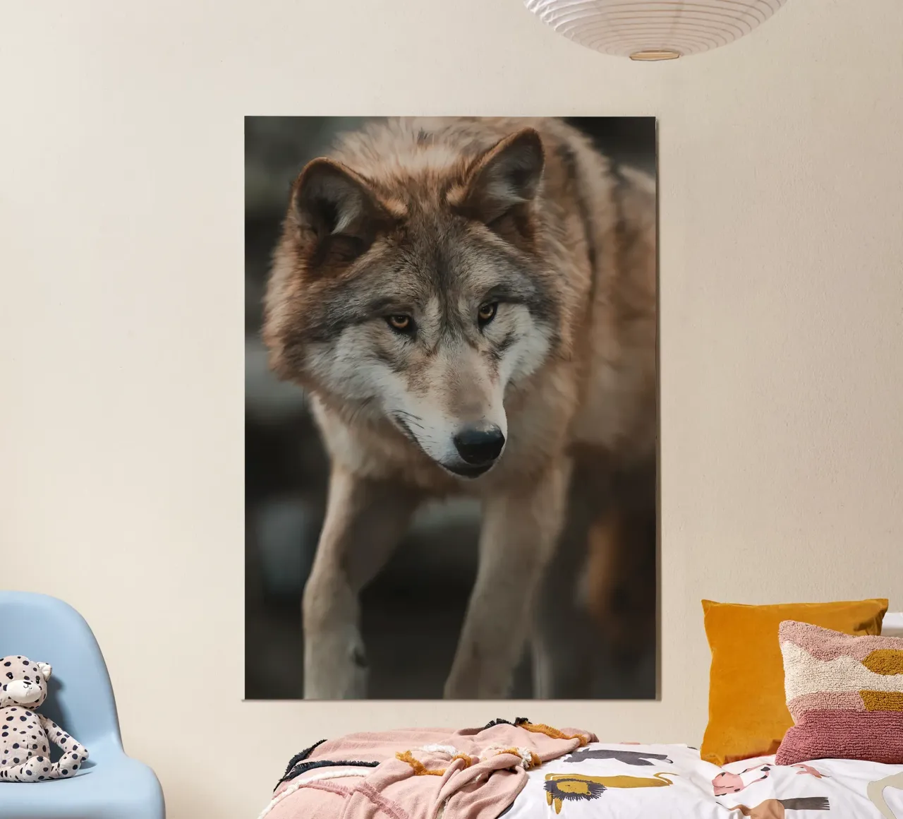 Animale lupo poster con telaio in alluminio da Pierre Walton