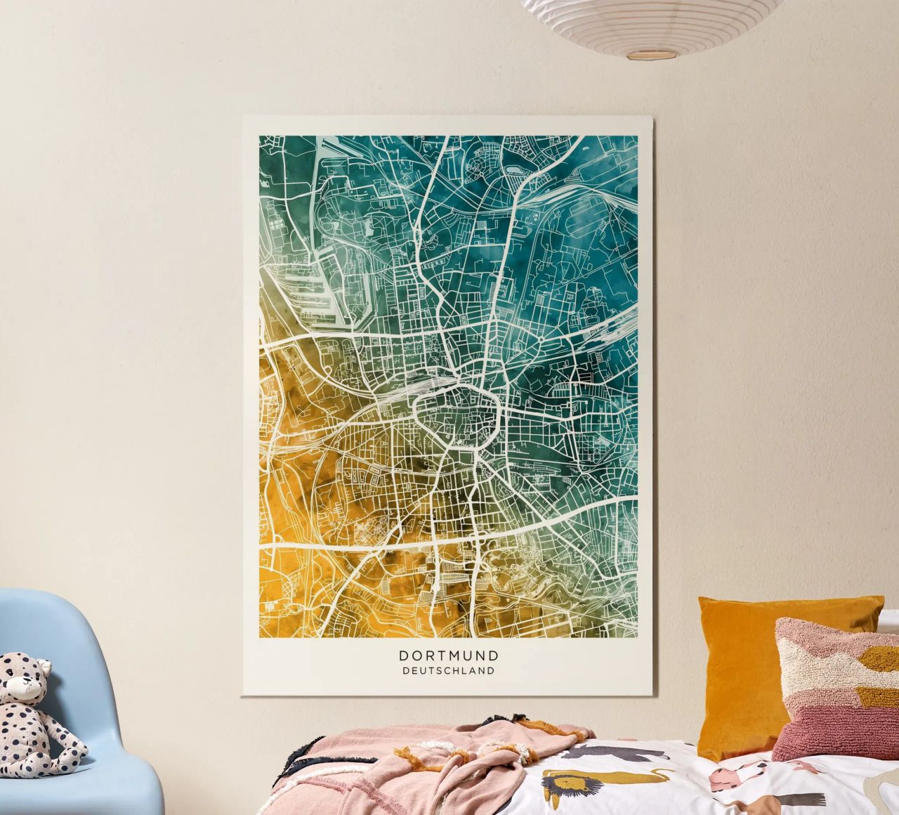Dortmund Allemagne (carte) poster de Christopher Adams