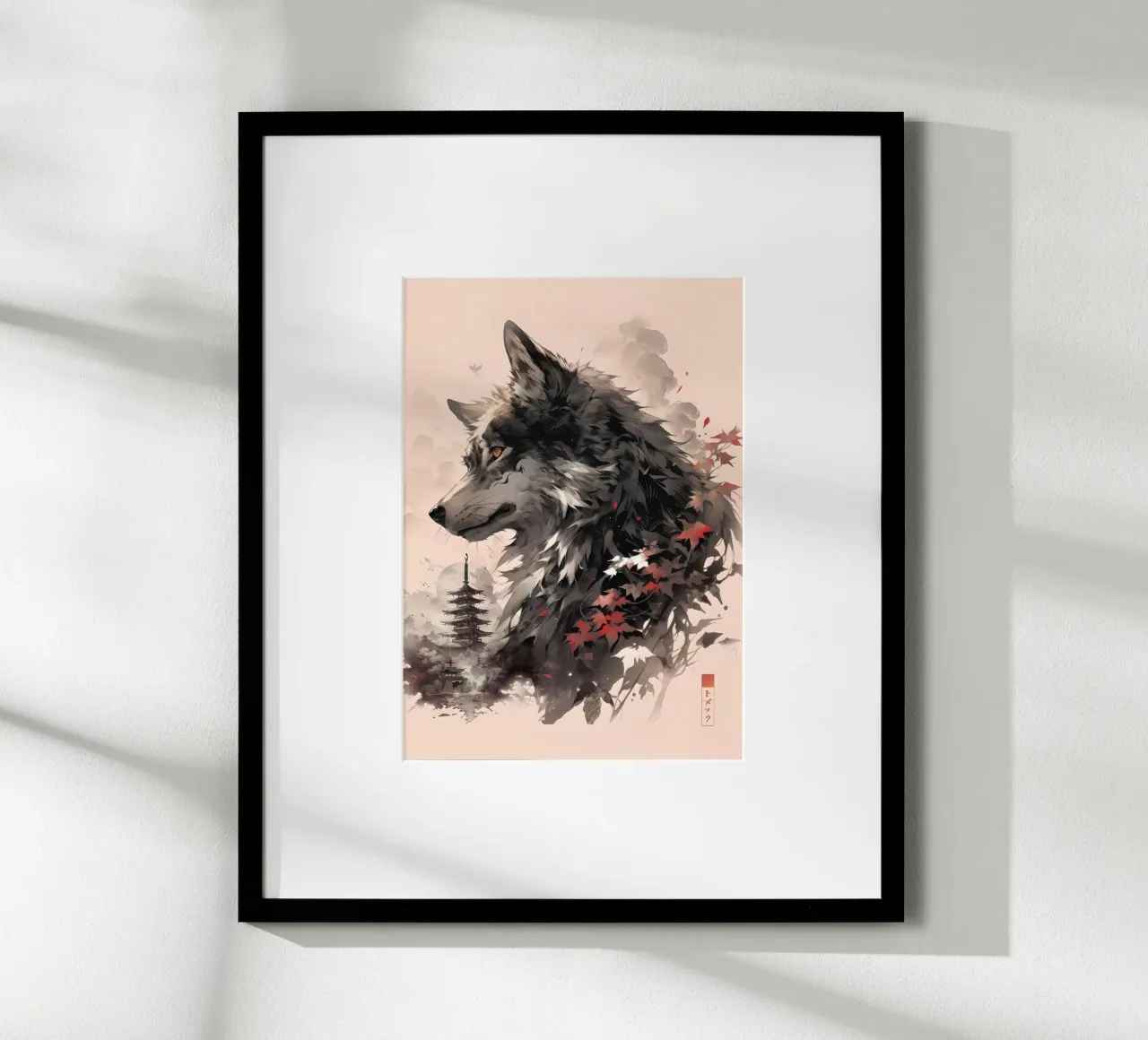 Animale lupo poster con telaio in alluminio da Pierre Walton