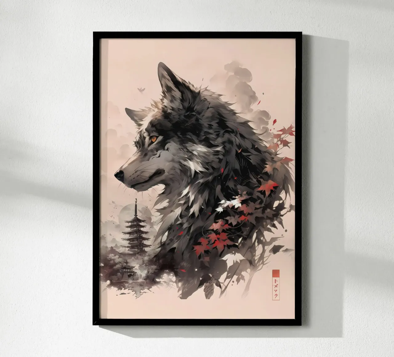Animale lupo poster con telaio in alluminio da Pierre Walton